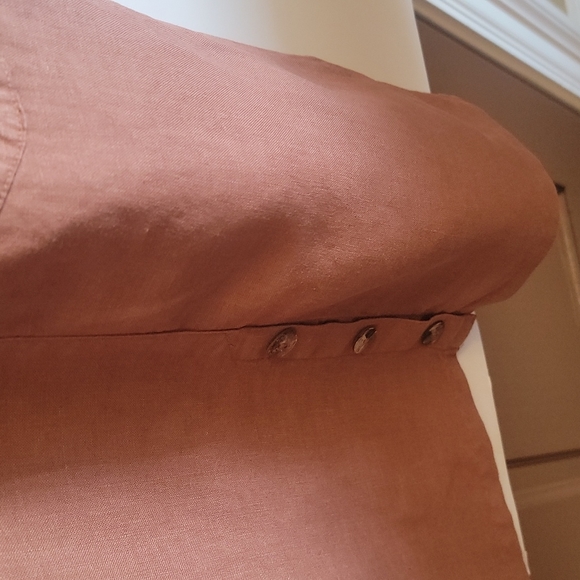 Click by Color Me Cotton Linen brownish  sleeveless dress. V Neck XXL - Picture 5 of 6